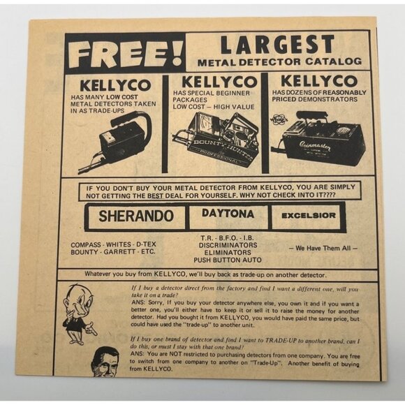 Myty Myte Metal Detector Print Ad Vintage 70s Locating Excelsior Electronics CA - Picture 3 of 6